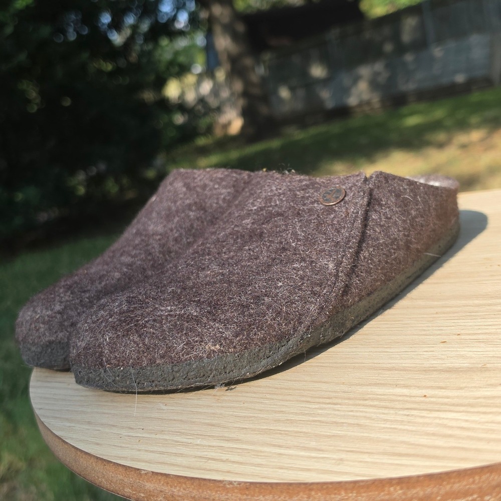 Birkenstock Zermatt Shearling Clogs Mocha Brown Wool Felt Slippers 38 L7 M5